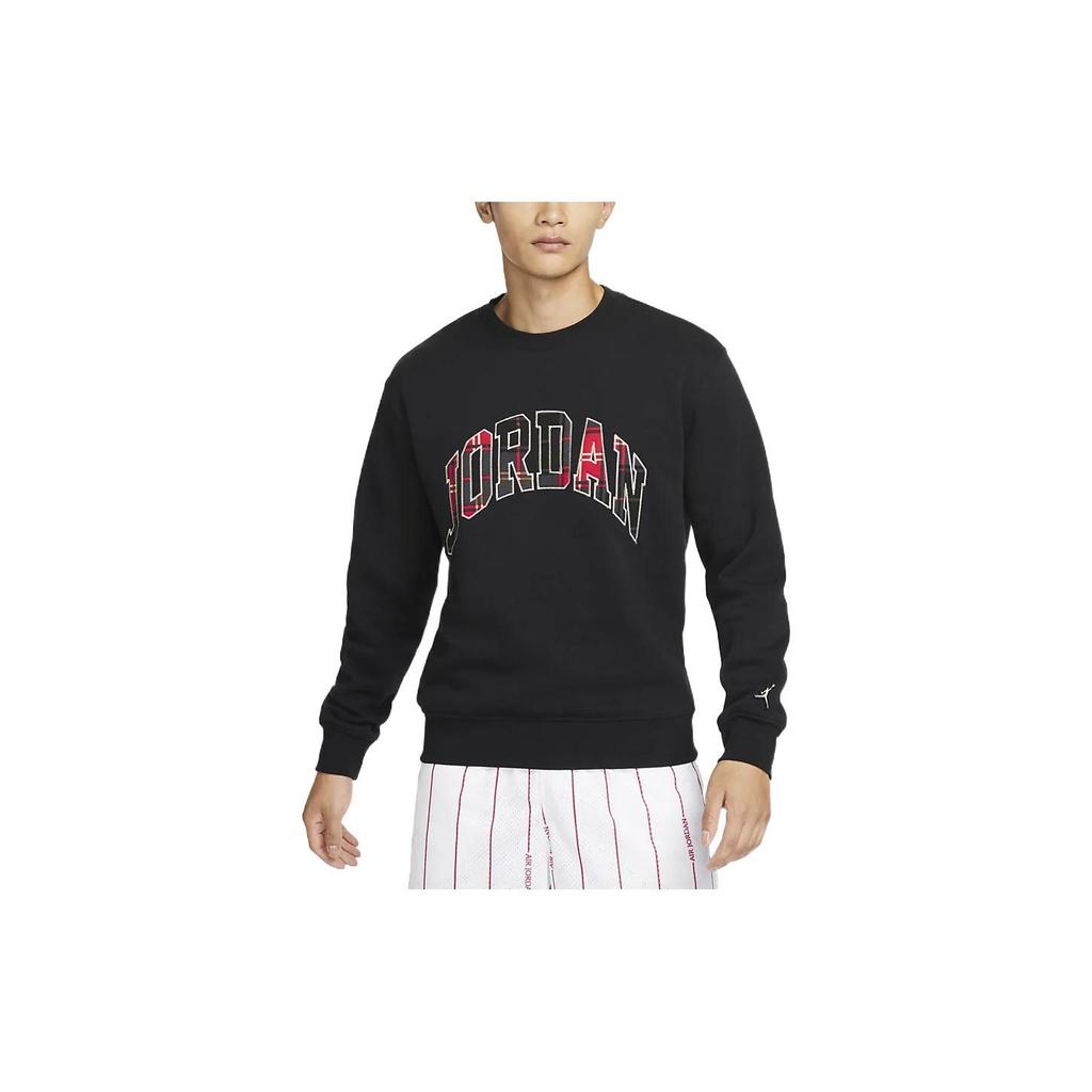 Jordan Alphabet Print Crew Neck Long Sleeve Sweatshirt Men Tops Black DV1576-010