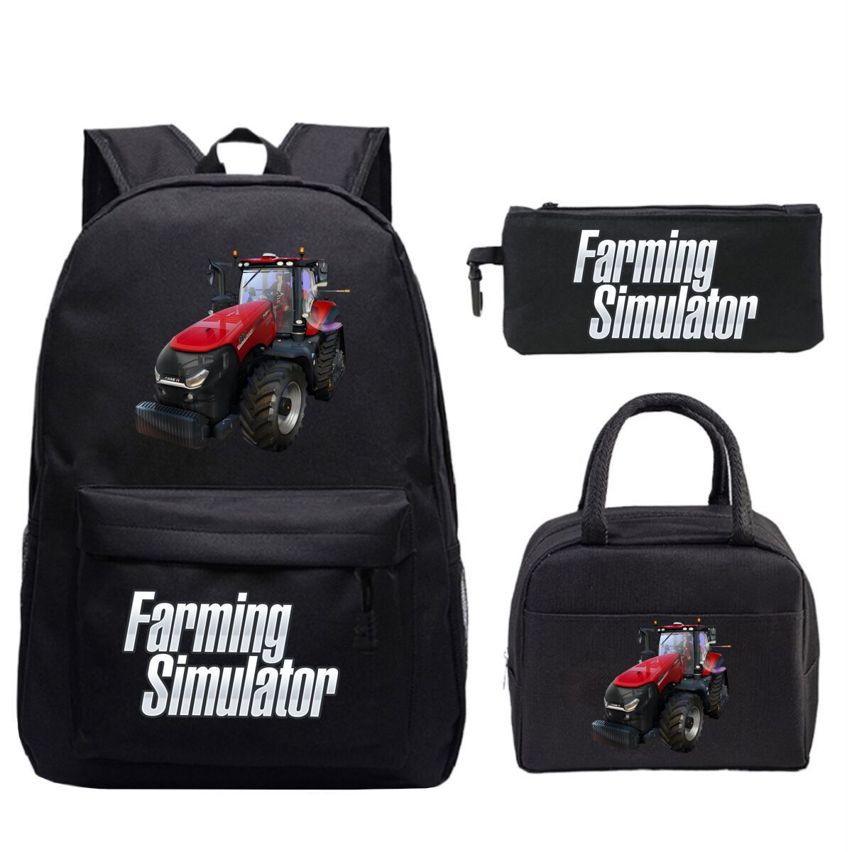 

Детский персонализированный рюкзак с принтом, сумка для ланча для ученика начальной и средней школы, пенал No Specifications чёрный