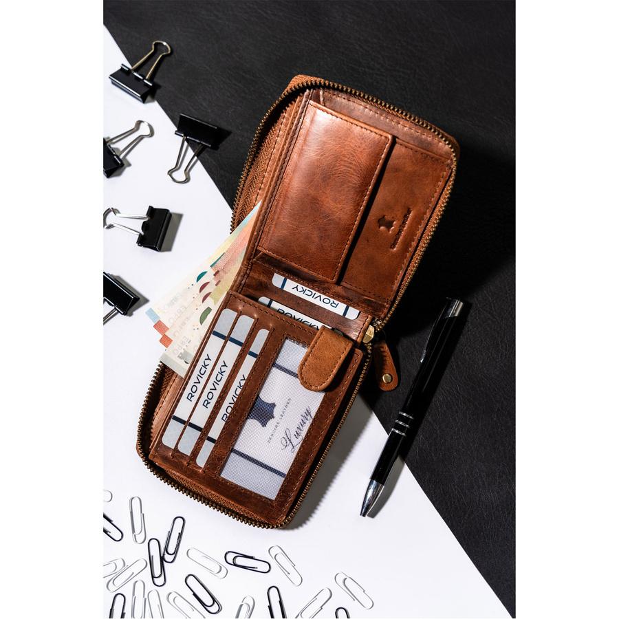 Men's Leather Zippered Wallet with RFID Always Wild