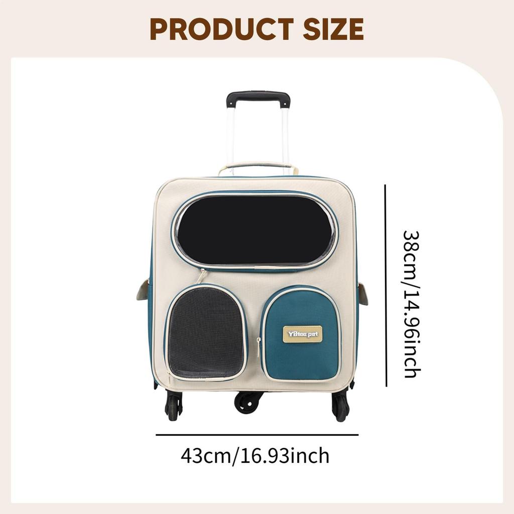 Cat Carrier Backpack with Wheels Portable Pet Trolley Cases Suitcases Large Capacity Dog Cat Outdoor Bag Pet Stroller Cat Travel