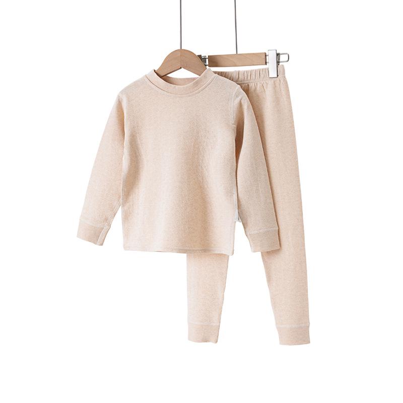 

Комплект детского теплого нижнего белья из 100% хлопка - Топ с круглым вырезом и низ для девочек и мальчиков 120 cm