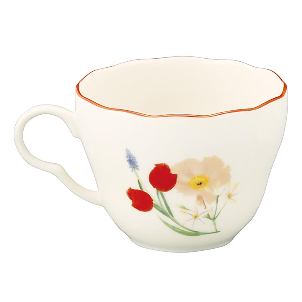 Yamaka Shoten x HIBIYA-KADAN [Flower Language Tulip] Teacup & Saucer, 230ml, Diameter Approx. 9 x 7cm, by Hibiya Kadan FLORIOGRAPHY. A perfect