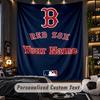 TapestryBoston Red Sox Custom Name Text Personalized Wall Hanging Tapestry Home Wall Decor