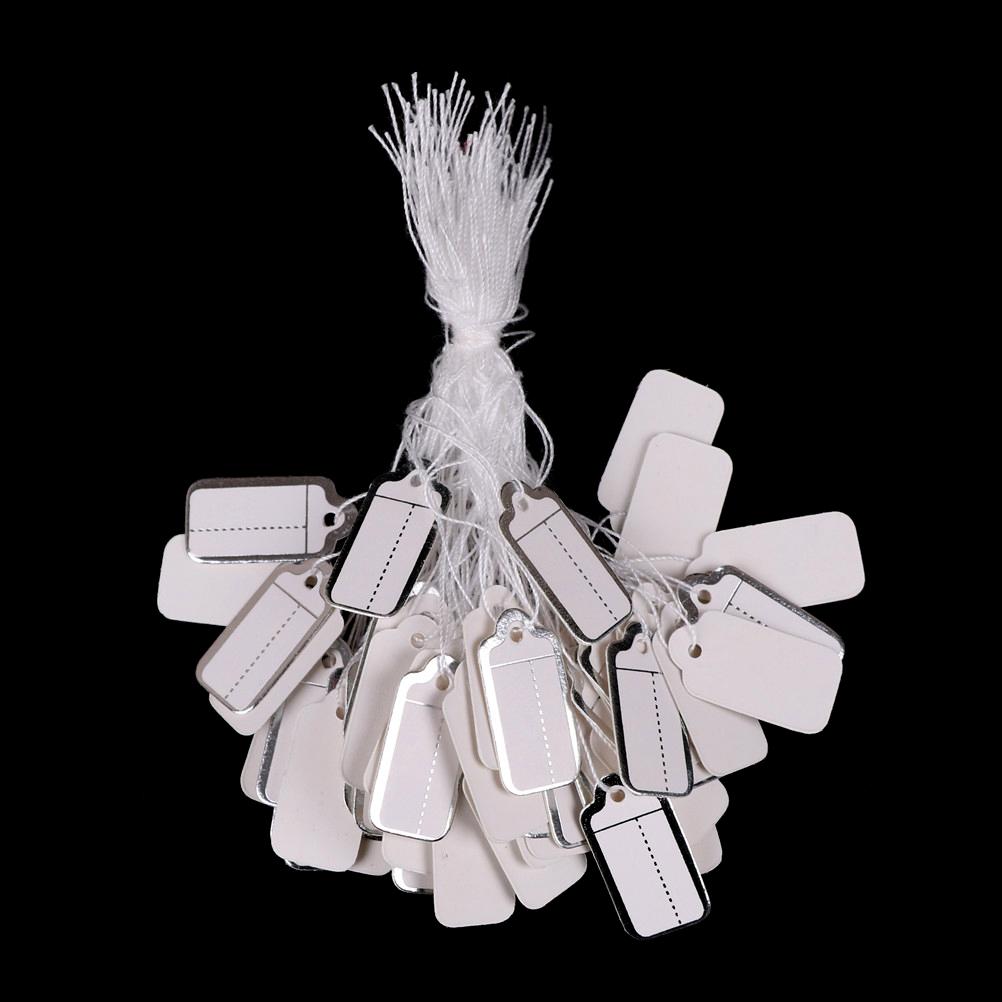 100X Etichete Snur de cravată Înșirate Preț Bilete Bijuterii Ceas Îmbrăcăminte Etichete de afișare