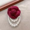 Imitation Perle Hochzeit Handgelenksblume Corsage Armband Braut Brautjungfer Stoff Kamelie Brosche Anstecknadel Handblume Schnalle Anstecknadel