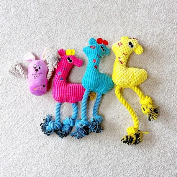 PETCA fournitures pour chien cerf tire-jouet couineur poupée 4 types, 1 ensemble