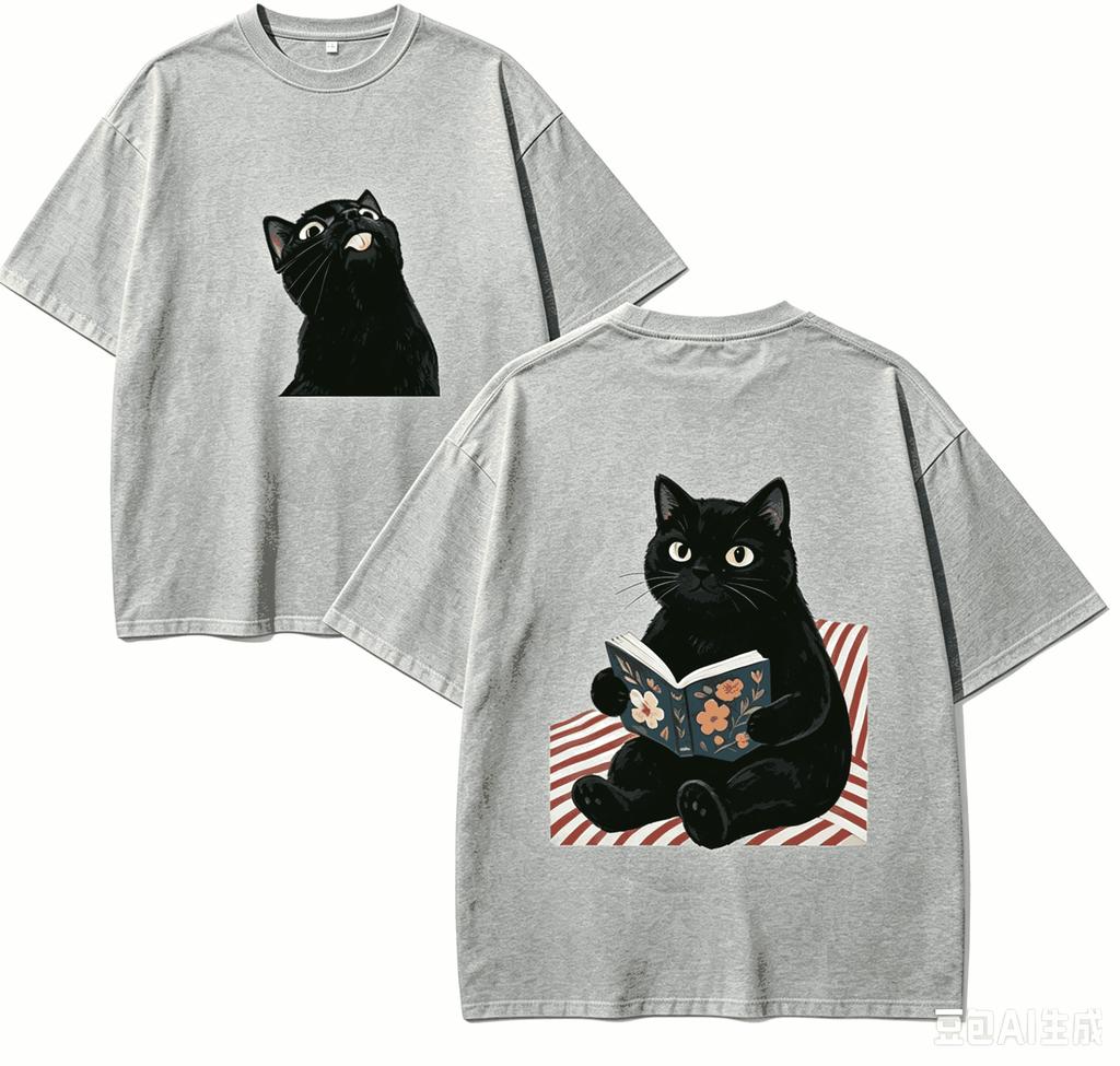 Cute Cat Gift T-shirt Men Women Harajuku Oversized Unisex Short Sleeve Streetwear High Quality Couples Hot Product Comfortable