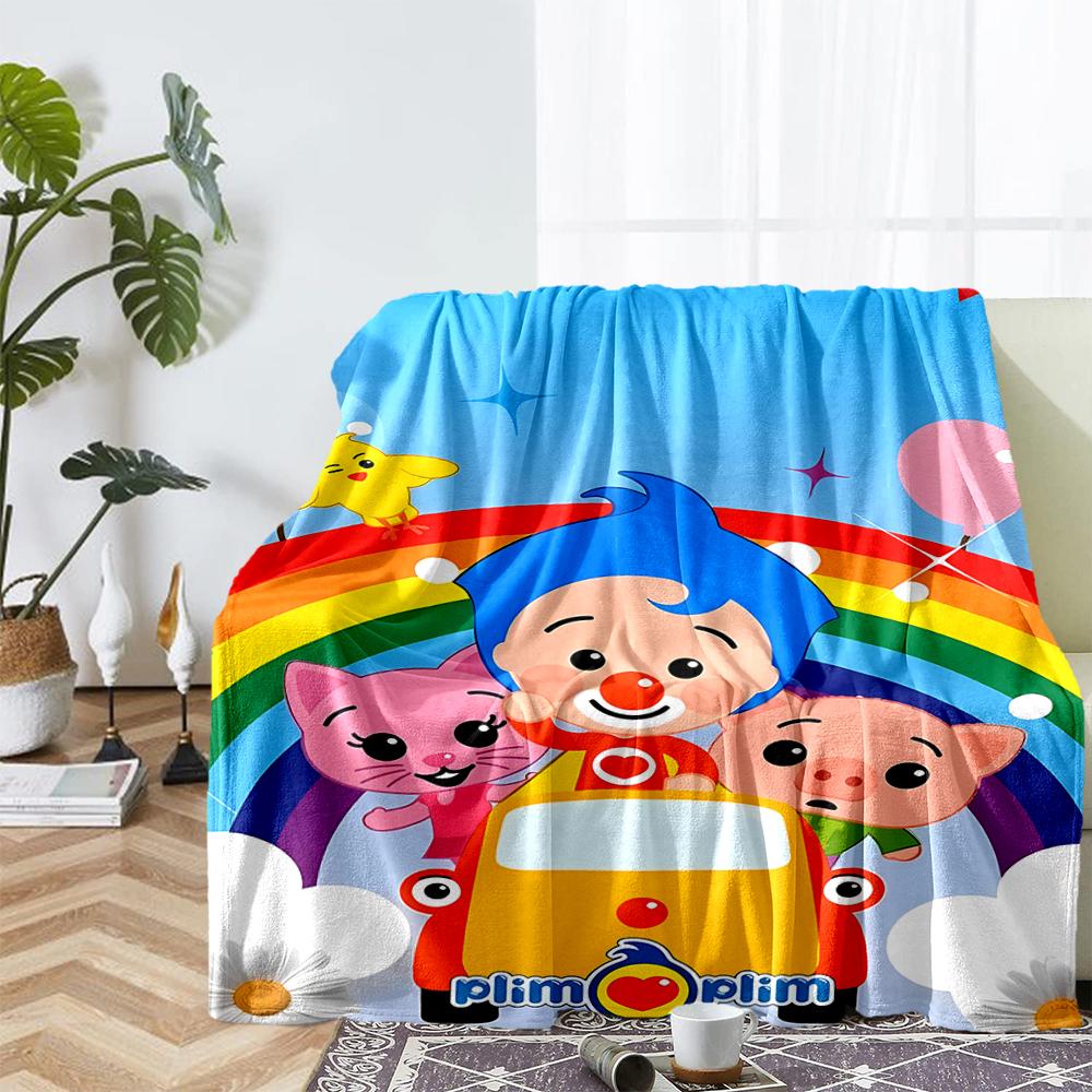 Coperta stampata a tema Plim Plim - Perfetta per divano, letto, viaggi e uso all'aperto | Lavabile in lavatrice, accogliente e resistente.