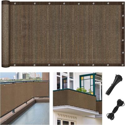 XiaZ Balcony Screen Shade Available In Eligible Dark Color for Increased UV and Ventilated Comfortable Mocha Color Awning, Invoices, High-Density