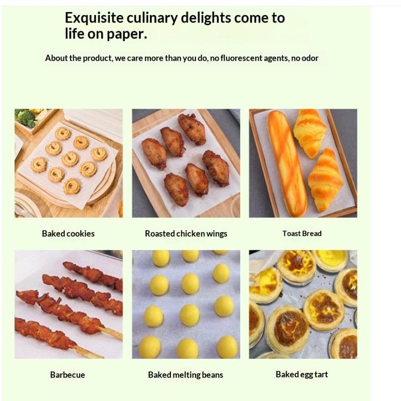 200Pcs Air Fryer Parchment Paper Burger Dessert Sandwich Wrapping Brown Wax Paper Kitchen Oven Paper