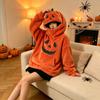Men's and Women's Matching Halloween Pumpkin-Headed Vintage Sweatshirt