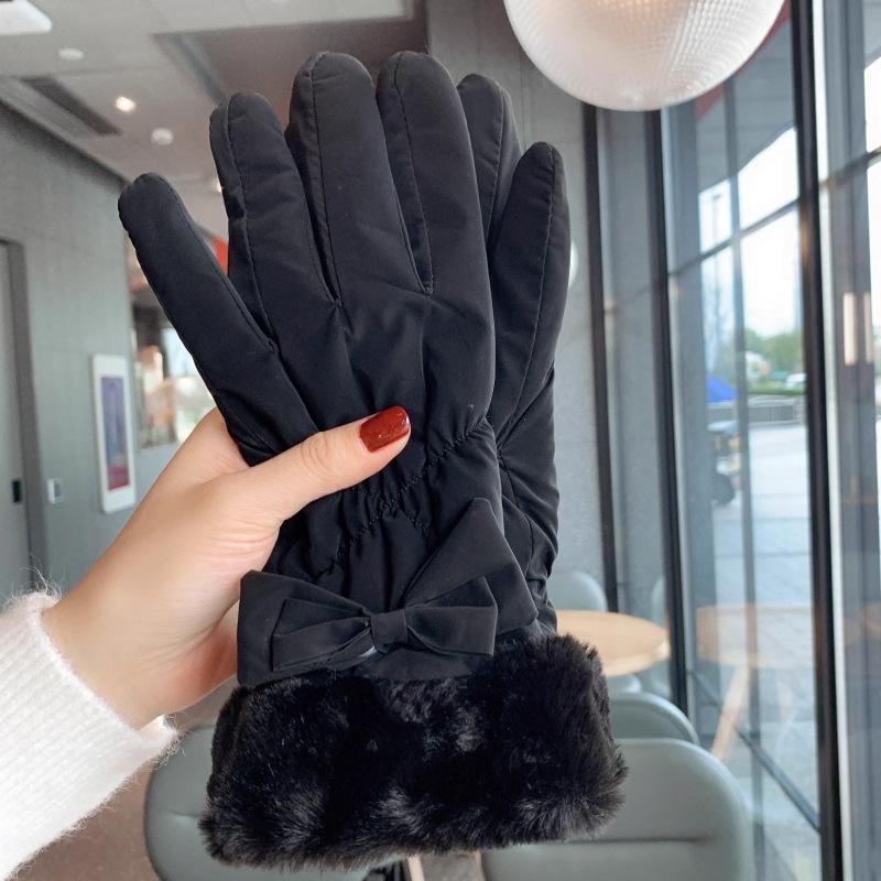 Gloves winter women thickened and velvet cycling cold protection touch screen can touch cycling electric vehicles warm and windproof winter