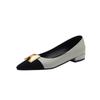 New Comfortable Women's Single Shoes Color Matching Casual Low-top Rubber Soft-soled Large-size Shoes Pointed Four Seasons Wear Low-heeled Lazy Shoes
