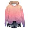 Women's Hooded Long Sleeve Printed Flannel Top Hooded Sweatshirt
