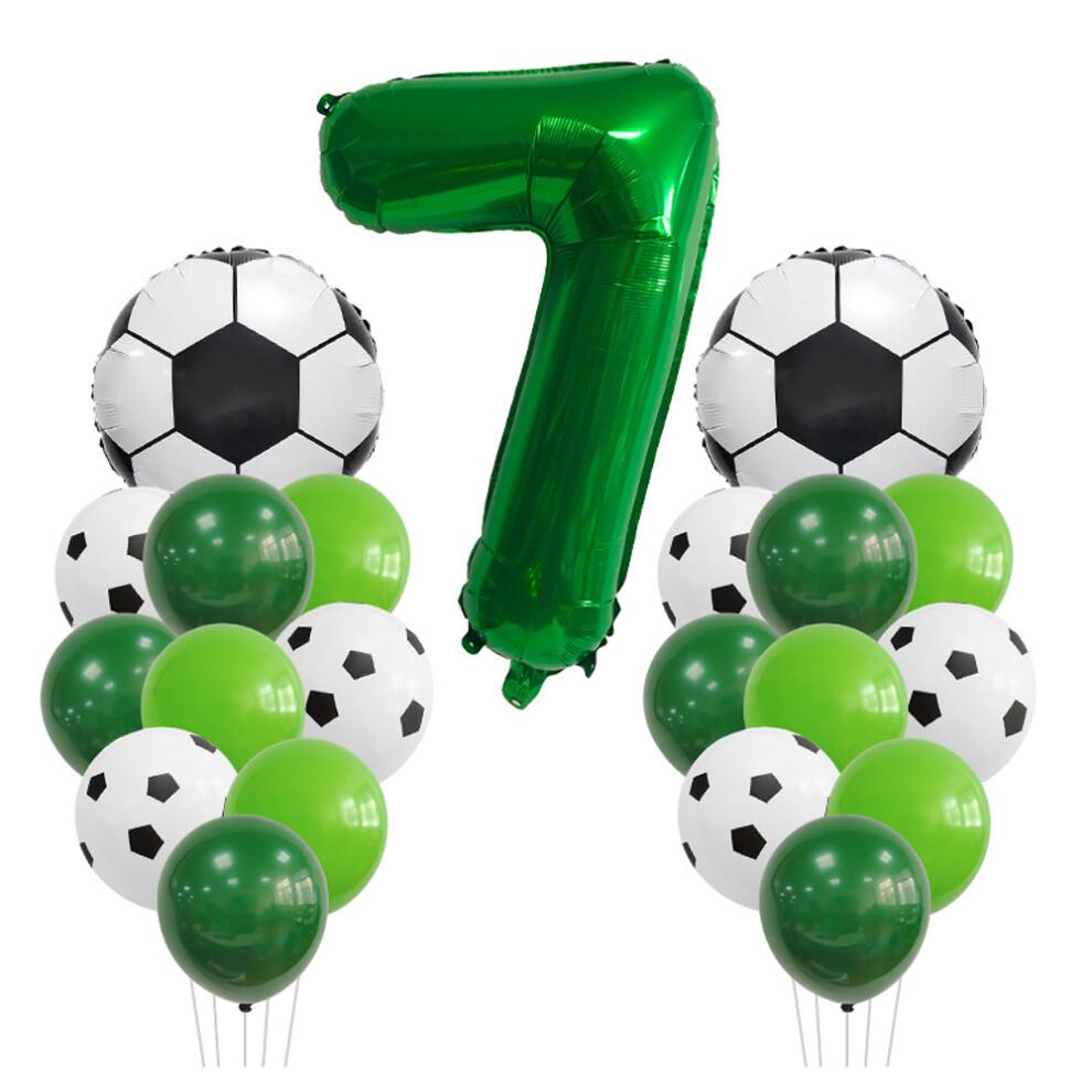 Light Green Soccer Birthday Party Decorations, High-Quality Aluminum Number Balloons For Soccer Themed Birthday Party Supplies, Auto-Seal World Cup So
