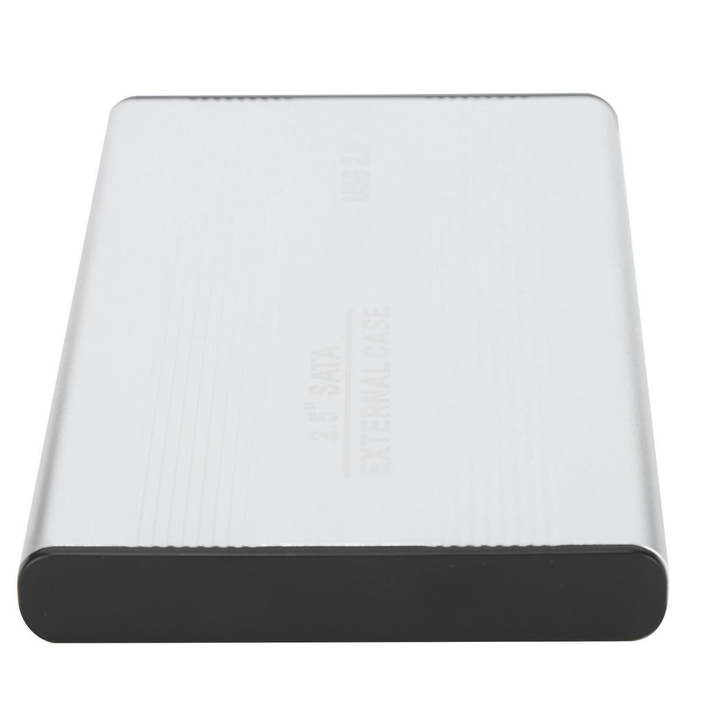 HDD Enclosure Plug Play 3TB USB2.0 SSD Hard Disk Box for OS X Laptops External Data Storage Argent  (Not Inclube Hard