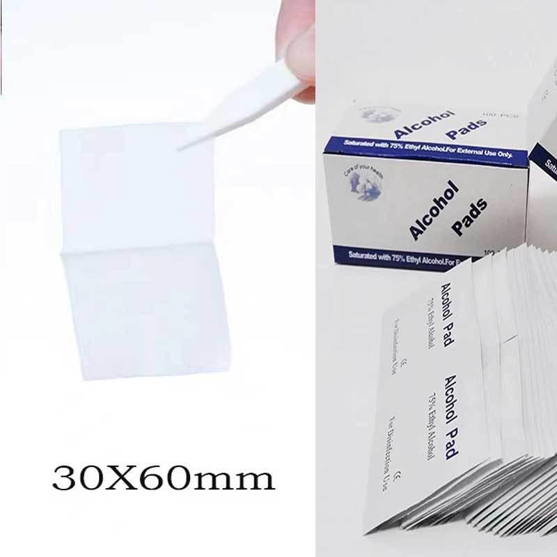 Disposable Alcohol Cotton Pads - 100 Non-Irritating, Odor-Free Pads for Manicure and Nail Care