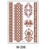 Indian Lace Tattoo Sticker Reddish-Brown Waterproof Tattoo Sticker