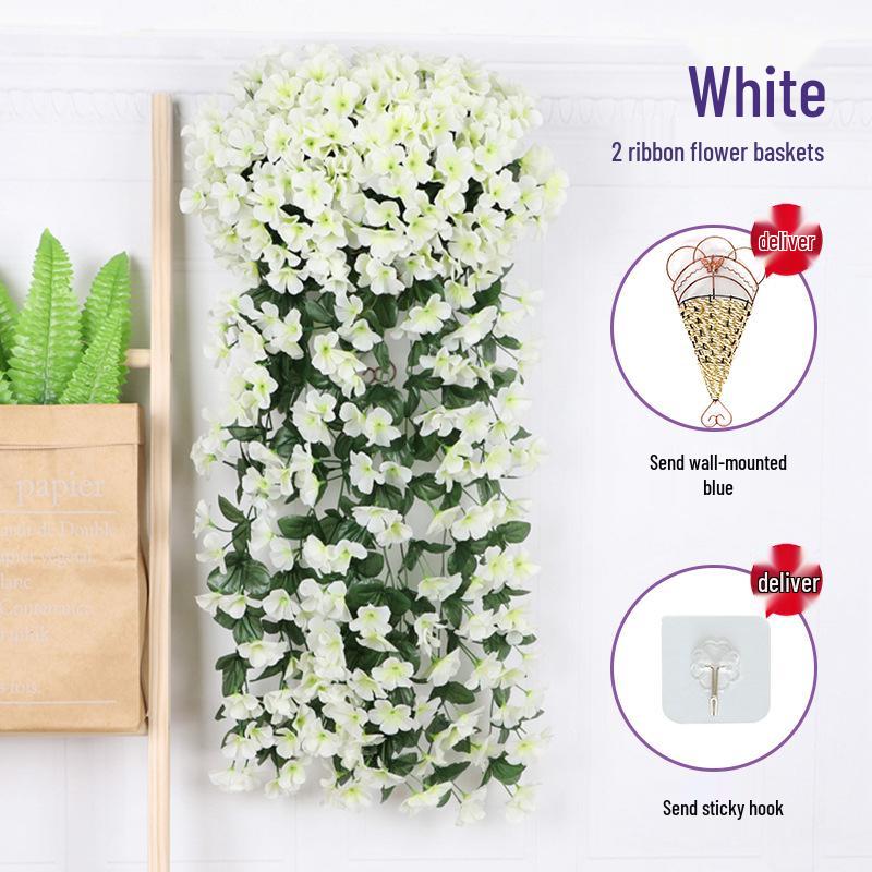 Artificial Violet Flower Vine - Silk Rose Hanging Decor for Weddings and Walls