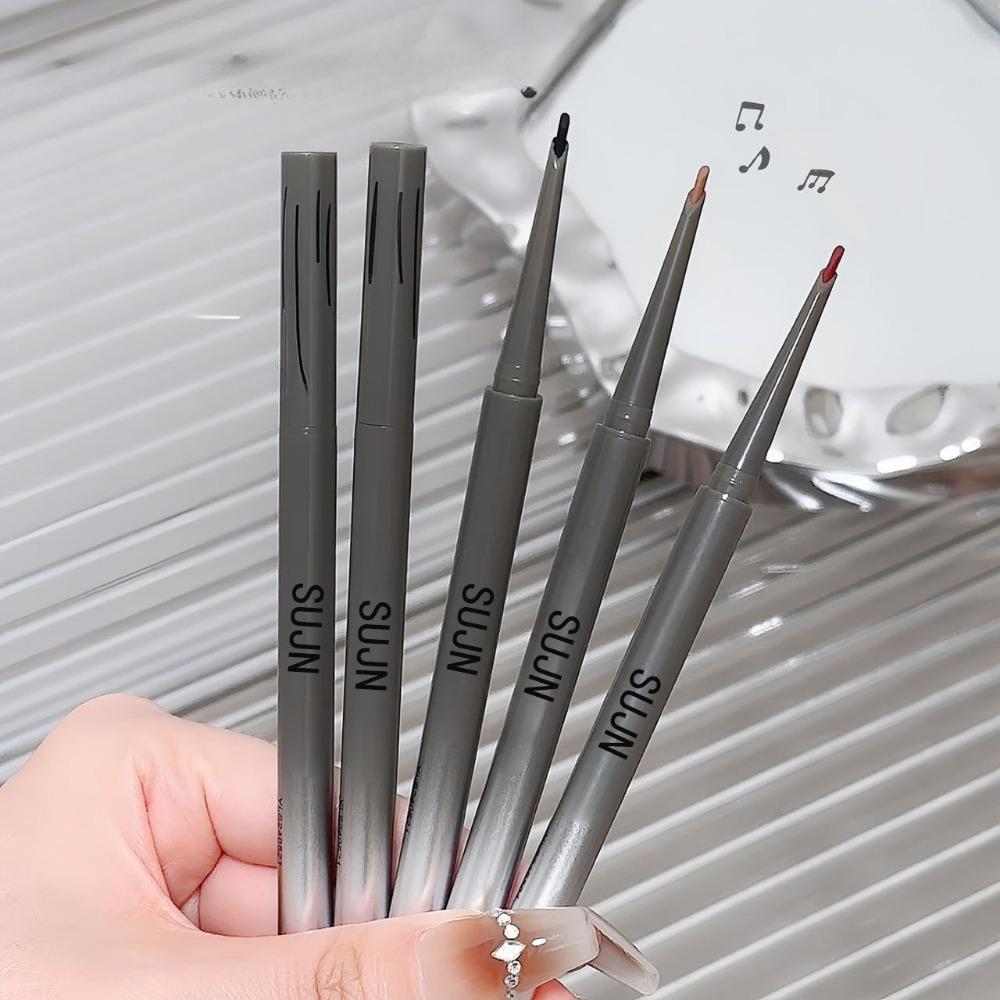 1Pc Matte Wine Red Silky Long-lasting Eye Liner Gel Pencil Lasting Smooth Easy To Color Waterproof Flat Head Eyeliner Eye Makeup