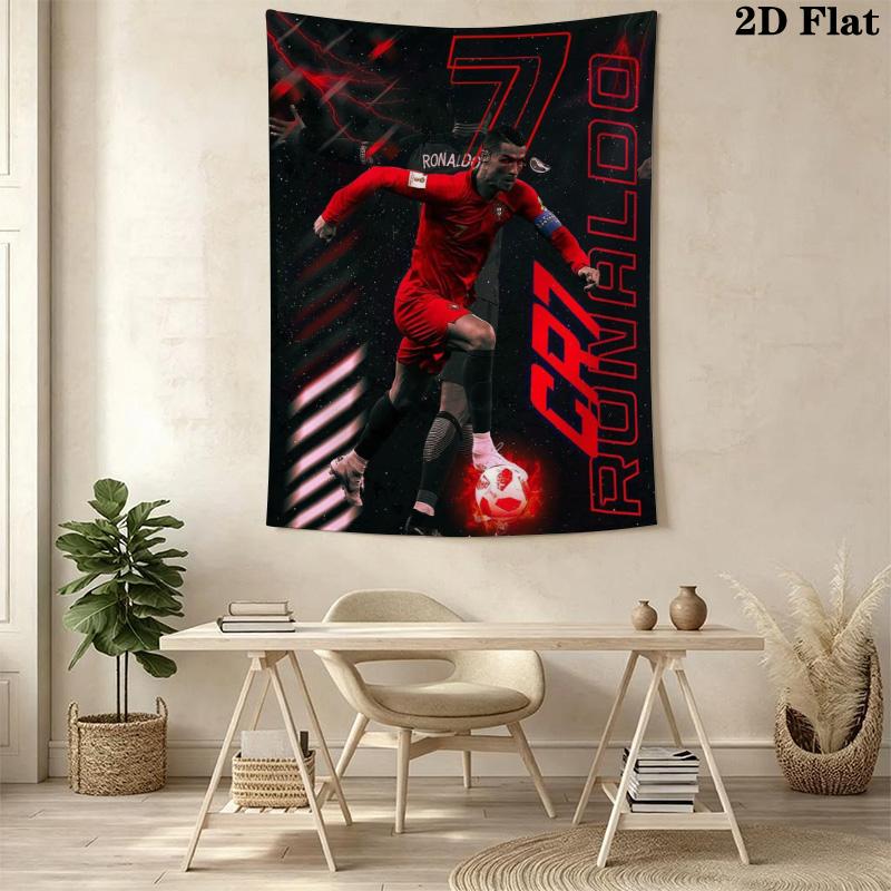 Cristiano Ronaldo CR7 Tapestry, Portugal Soccer Player Dynamic Wall Hanging, Sports Wall Art Home Decor