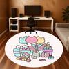 1pc Pusheen Party Round Chair mat Area Rug - Non-Slip, Floor Mat for Office, Bedroom, home decor Christmas Gift p0811238