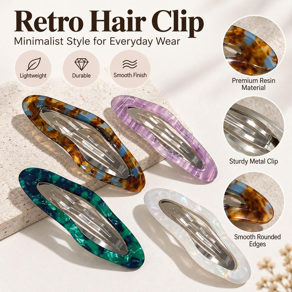 Acetate Hair Clips Metal Clasp Hair Barrettes Fashion Bangs Clips Bangs Styling