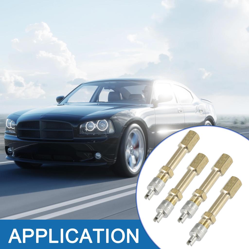 A ABSOPRO Auto Tire Valve Extension Adapter 50mm/1.97" Long Brass Air Tire Stem Extender