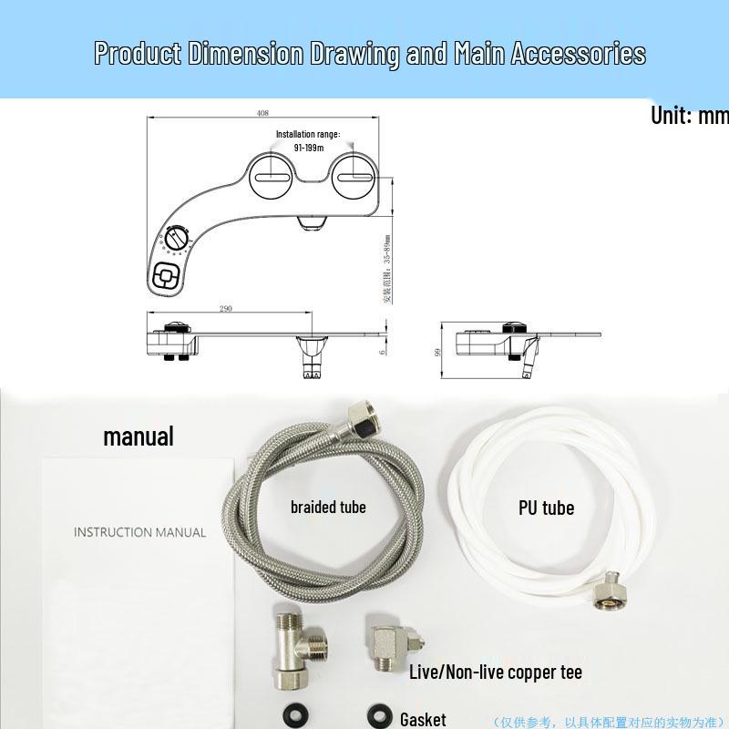 Non-Electric Adjustable Bidet with Hot & Cold Water for Women’s Hygiene & Cleansing.