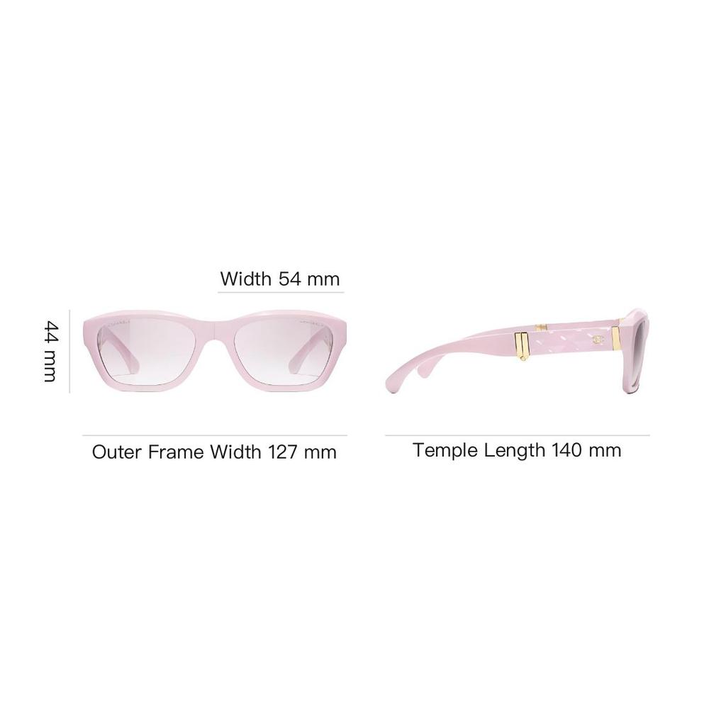 Chanel Full Frame Design Nylon Fiber Square Sunglasses Unisex Sunglasses Pink A71692X02081S0584