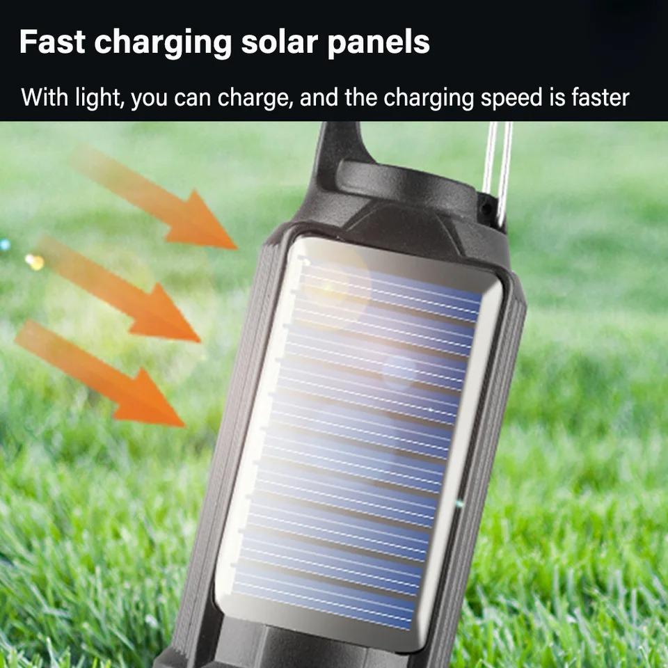 Solar Powered Camping Light Portable Led Camping Light Super Bright Solar Lantern for Emergency Waterproof Rechargeable Tent