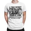 Unique A True Patriot Charlie Kirk T-Shirt for Men Crew Neck Cotton T Shirt  Short Sleeve Tee Shirt Printing Clothes