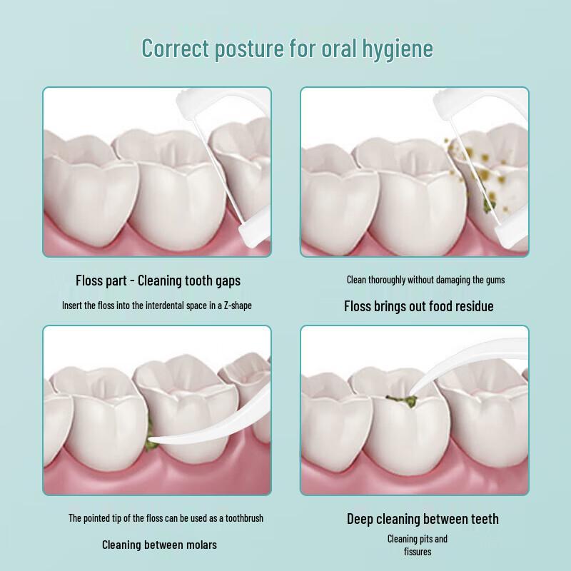 OVDL Ultra-Fine Dental Floss Picks, 100 Count