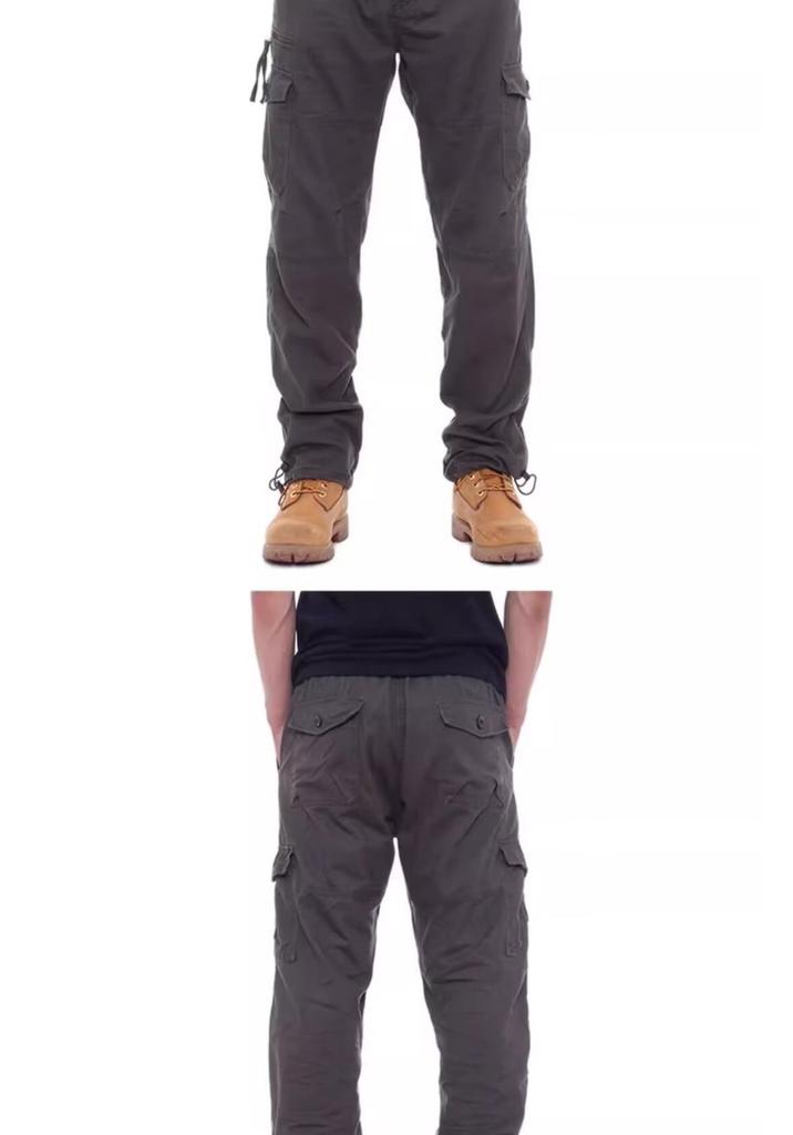 Men's Loose Fit Multi-Pocket Camouflage Cargo Pants - Wear-Resistant, All-Cotton, Casual Spring/Autumn Trend.