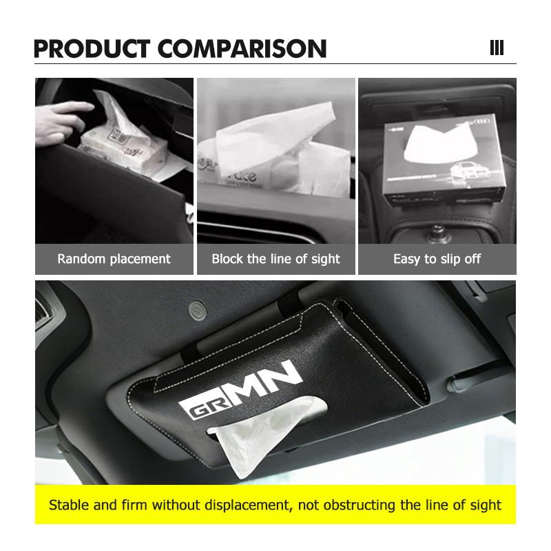 For Toyota Hanging Car Sun Visor Tissue Box Auto Storage Accessories GR Sport Corolla Yaris Aygo Prius RAV4 Crown CHR Camry