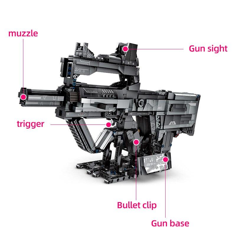 

1430 шт. Техника штурмовая винтовка строительные блоки набор создатель пистолет игрушка с пулей DIY стрельба игра кирпичи игрушки для детей малыш