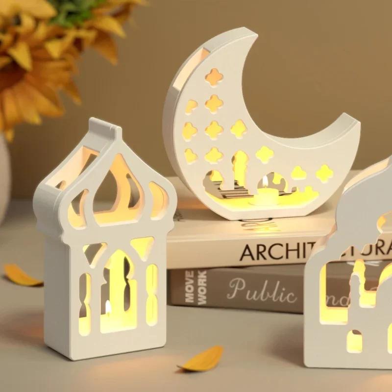 Latest Models Middle Eastern Style Hollow House Plaster Lampshade Silicone Mold DIY Moon Candle Holder Resin Molds For Eid Al