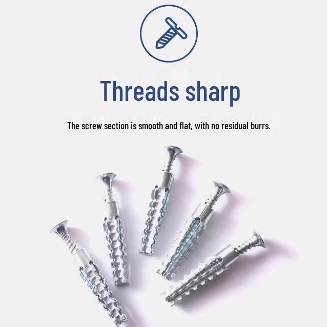 Eisen Gerändelte Metallexpansionsschrauben, 6MM & 8MM, Lockerungssichere Zementwandnägel