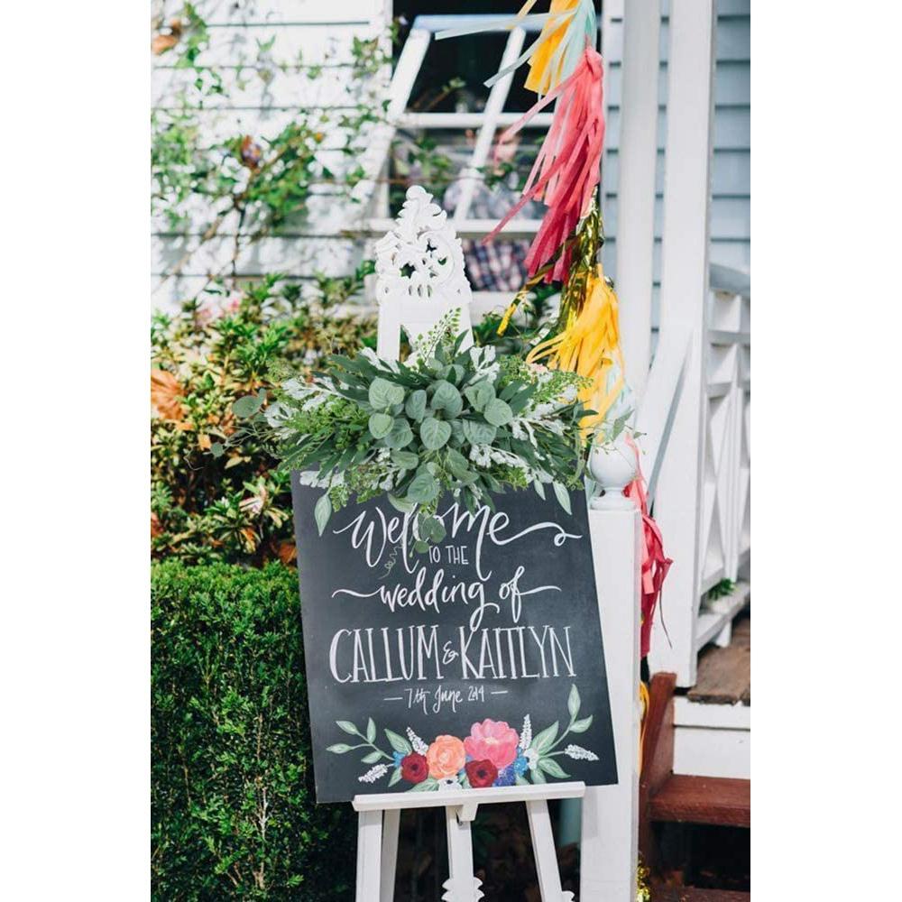 M-Modern-Greenery Swag Artificial Front Door Wreath Hanging Eucalyptus Leaves Garland For Home Window Wall Wedding Arch Decor