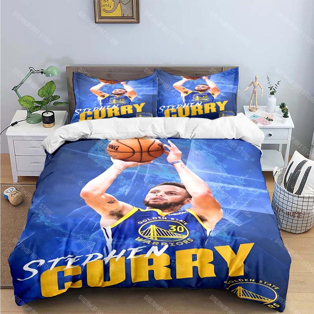 Mode Basketballstar S-Stephen C-Curry Druck Bettwäschesets Bettausstattung Set Bettbezug Bettdecken-Set Bettwäscheset Geschenk