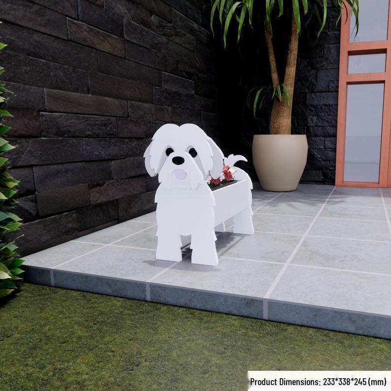 Garden Art Dog and Cat Flower Pot Set