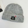 Sweet Cute Soft Waxy Knitted Hat Autumn and Winter Big Letter Ear Protection Wool Hat Simple Versatile Cold Hat Pullover Hat