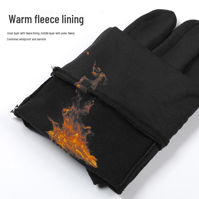 Men's Windproof Touchscreen Ski and Running Gloves - Non-Slip Outdoor Sports Gear for Spring and Autumn.
