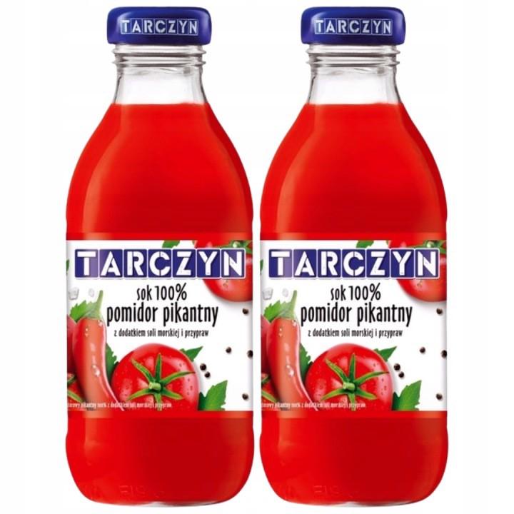 Tarczyn Spicy Tomato Juice 100% with the Addition of Sea Salt and Spices 300 Ml X 2 Pieces