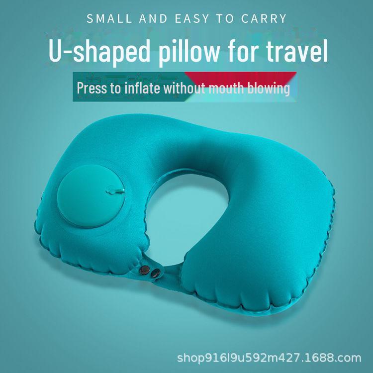Inflatable U-Shaped Neck Pillow for Travel, Work, or Home
