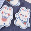 55KF 5 Pcs Cartoon Rabbits Embroidered Patches Iron on Patches Animal Repair Patches Sewing on Patches for Clothes Bag Jeans
