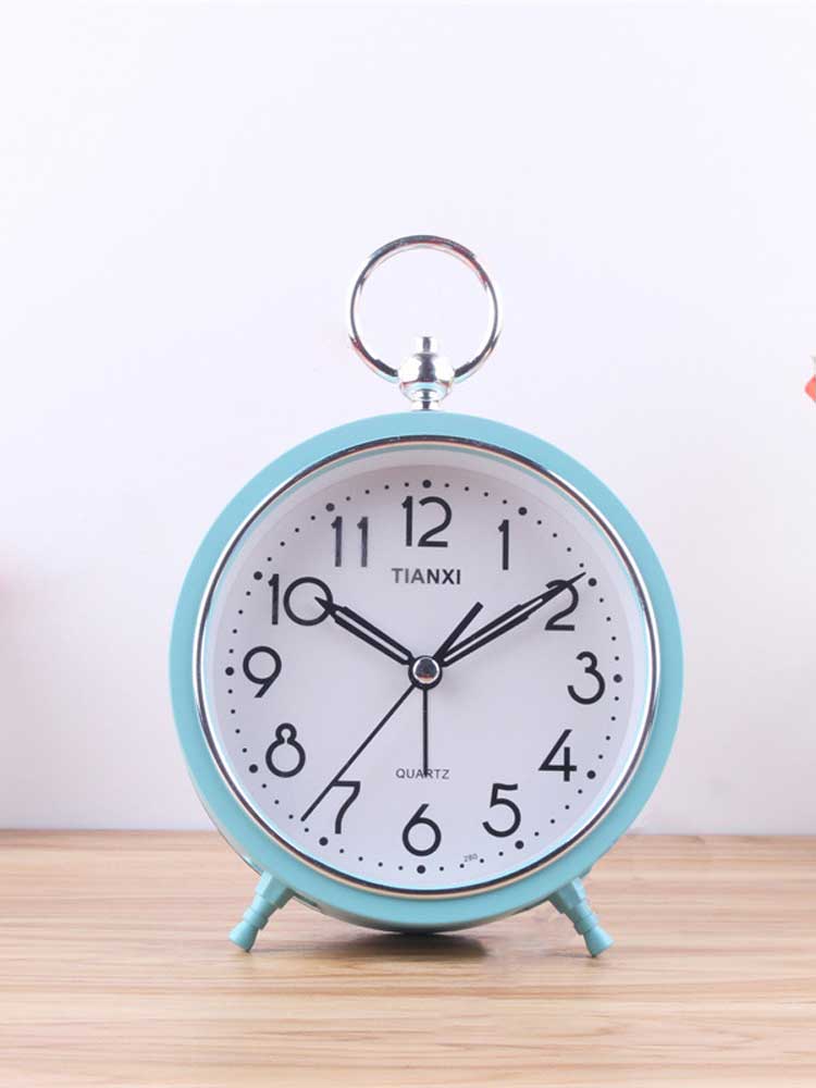 Simple Mini Clock Desktop Alarm Clock Students Children Bedside Alarm Clock Round Clock Portable Handheld Alarm Clock