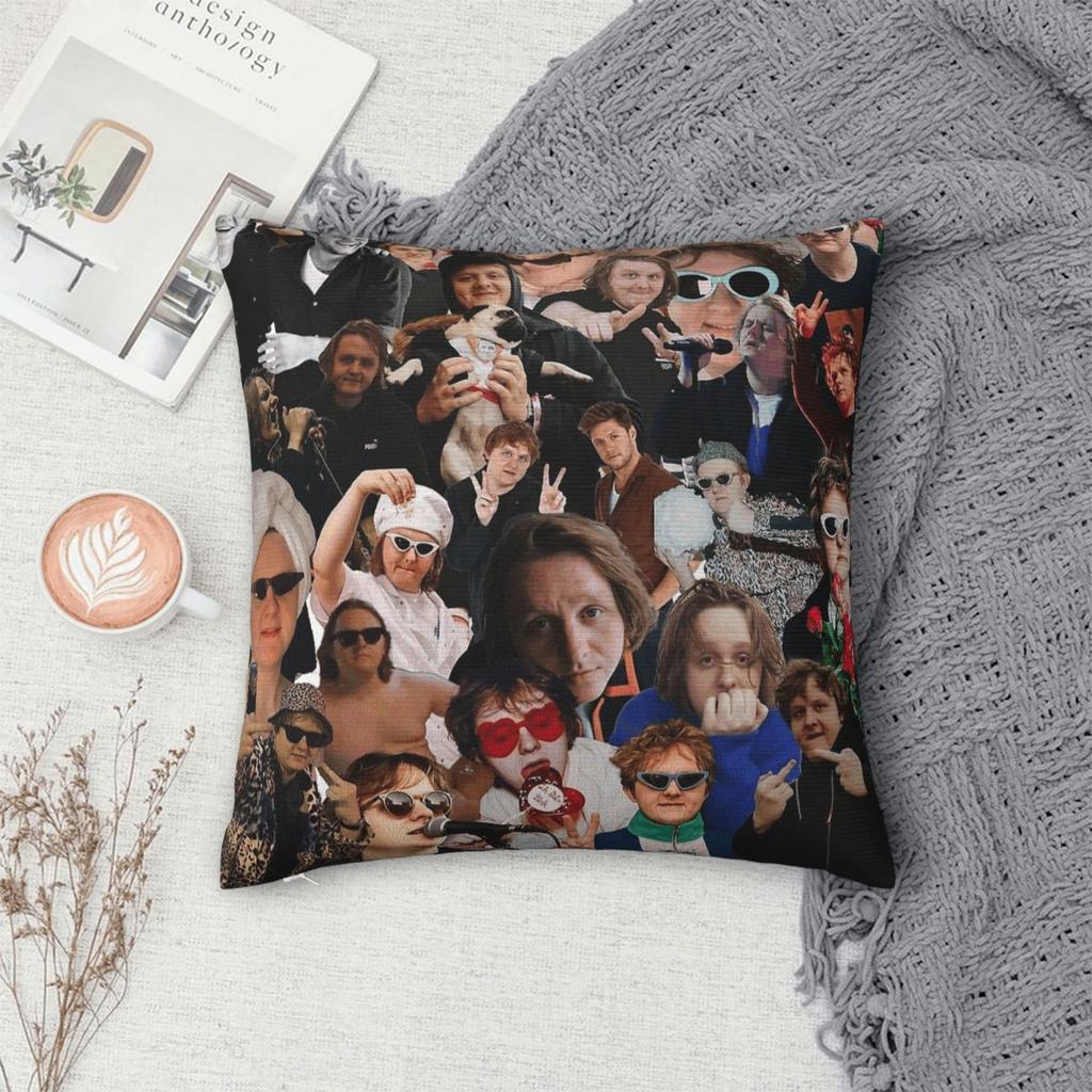 Lewis Capaldi Photo Collage Pillowcase Polyester Linen Velvet Creative Zip Decor Pillow Case Home Cushion Cover