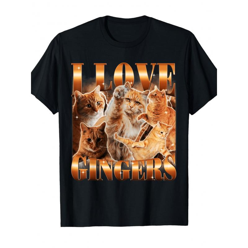 I Love Gingers Funny Cute Cat Meme Kitten Bootleg Joke T-Shirt