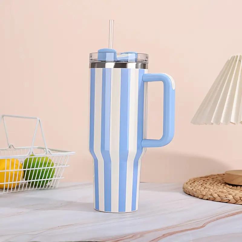 40oz Thermal Bottle With Straw Handle and Lids Drinkware Hot Cold Stainless Steel Thermos Portable Car Coffee Cups Thermal Mug